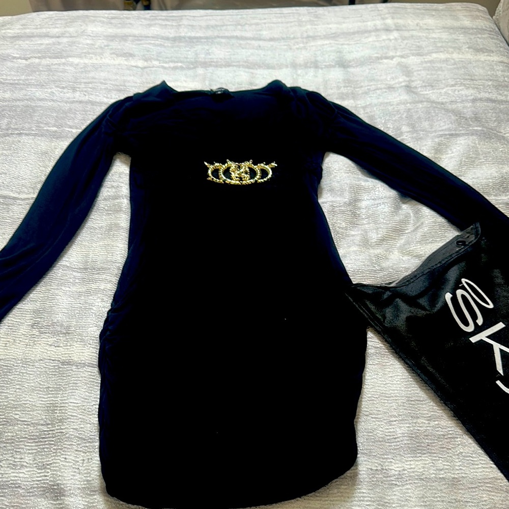 SKY Black Long Sleeve Mini Dress